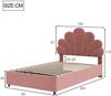 Polsterbett 90x200 cm ohne Matratze, Samt in Rosa, florales Kopfteil, Bettkasten mit hydraulischem Stauraum Bild 5