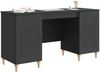 vidaXL Schreibtisch mit Regal Schwarz 142,5 x 50 x 75 cm Holzwerkstoff 3414577 Bild 2