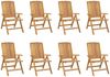 vidaXL Gartenstühle mit Auflagen 8 Stk. Massivholz Teak 3196529 Bild 3