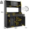 MODFU Hochschrank Küchenschrank,Vitrinenschrank,Buffetschrank (Hochwertiger Küchenschrank mit LED-Beleuchtung, Verstellbaren Ablagen & Kippschutz – Vitrinenschrank für Küche und Wohnzimmer mit 2 Schubladen & App-gesteuertem Licht, 1-St) Bild 5