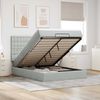 vidaXL Ottoman-Bett mit Matratzen & LEDs Hellgrau 140x190 cm Samt 3314462 Bild 1
