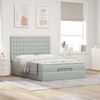 vidaXL Ottoman-Bett mit Matratzen & LEDs Hellgrau 140x190 cm Samt 3314462 Bild 4