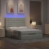 vidaXL Ottoman-Bett mit Matratzen & LEDs Hellgrau 140x190 cm Samt 3314462 Bild 3