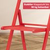 KHG 6er Set Klappstühle Holzstuhl Buche Rot, Esszimmerstuhl klappbar platzsparend, Balkonstuhl Massivholz lackiert, 45 x 79 x 50 cm Besucherstuhl, Gästestuhl Bild 4
