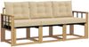 vidaXL Outdoor-Sofagarnitur mit Kissen 3 pcs Weiß und Beige 3389171 Bild 2