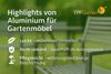 TPFGarden Gartentisch WALES (Ausziehtisch mit Alu-Gestell grau, Tischplatte mit Glas grau, Gartentisch - Ausziehbar von 180 auf 240cm - Höhe 74 cm), Esstisch - Terrassentisch - Maße (BxHxT): 100 x 74 x 180 - 240 cm Bild 4