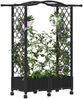 vidaXL Hochbeet mit Rankgitter und Dach Schwarz 124 x 40 x 129 cm PP 3423010 Bild 3