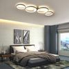 ZMH LED Deckenlampe Warmweiß Deckenleuchte: 4 Flammig 3000k Modern Wohnzimmerlampe Rund Ring 37W Weiß Schlafzimmerlampe 89cm Design Bürolampe für Schlafzimmer Wohnzimmer Flur Büro Küche Bild 4