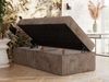 Boxspringbett 90x200 Polsterbett ZERO 90 Einzelbett ohne Kopfteil, inkl. Stauraum & Multipocket-Matratze, Hotelbett - Braun Cordstoff - H3 - Topper Visco Bild 3