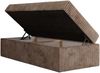 Boxspringbett 90x200 Polsterbett ZERO 90 Einzelbett ohne Kopfteil, inkl. Stauraum & Multipocket-Matratze, Hotelbett - Braun Cordstoff - H3 - Topper Visco Bild 5