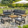 Flieks Gartenlounge-Set, 7-Sitzer Gartenmöbelset mit 5 verstellbaren Rückenlehnenpositionen Bild 2
