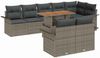 vidaXL Gartensofa-set mit Kissen 9 pcs Grau Poly-Rattan 3349348 Bild 2