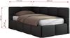 Jugendbett 90x200 ARVO Polsterbett mit Bettkasten, Stauraum & Gasdruckfeder, Modernes Design mit Kopfteil, Pocket Matratze - Schwarz Kunstleder - VIRE LUX - Rechts Seite Bild 3