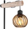 LED Tischleuchte, Holz, Glasschirm, schwarz amber, H 55 cm Bild 5