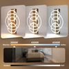 ZMH LED Deckenleuchte Dimmbar Holz Deckenlampe: 2/3-Ringen WohnzimmerlampeLED fest integriert, 3000-6500K, Schwarz Deckenbeleuchtung mit Fernbedienung Design Bild 3