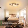 ZMH LED Deckenleuchte Dimmbar Holz Deckenlampe: 2/3-Ringen WohnzimmerlampeLED fest integriert, 3000-6500K, Schwarz Deckenbeleuchtung mit Fernbedienung Design Bild 5
