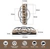 ZMH LED Deckenleuchte Dimmbar Holz Deckenlampe: 2/3-Ringen WohnzimmerlampeLED fest integriert, 3000-6500K, Schwarz Deckenbeleuchtung mit Fernbedienung Design Bild 2