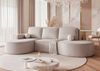 Ecksofa Schlafsofa Sofa ARLET in Stoff Riviera Hellbeige Ottomane Links Bild 3