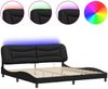 vidaXL Bettgestell mit LED ohne Matratze "Hvar" Schwarz 200x200 cm 3213955 Bild 2