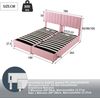 Ausziehbares Polsterbett 180/2×90×200 cm mit hydraulischem Bettkasten, verstellbarem Kopfteil, Rosa, ohne Matratze Bild 5