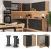 Eckunterschrank R-Line Anthrazit Landhaus 86 cm ohne Arbeitsplatte Vicco Bild 3