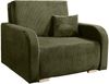 Wohnero24 Lirena 1 Schlafsessel mit Bettfunktion 80x195 cm – Cord Sessel ausziehbar 103x95 cm mit Bettkasten, kleines Gästebett, platzsparendes Einzelschlafsofa - Dunkelgrun Bild 3