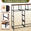 WLIVE Kommode mit 9 Stoffschubladen, Schubladenkommode 100 × 30 × 102 cm (Packung, Stauraumkommode für Schlafzimmer Wohnzimmer Flur), Stahlrahmen & MDF-Holzplatte, Vintagebraun-Schwarz Bild 3