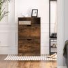 Vasagle Schuhschrank mit 2 Klappen, Holzspanplatte Vintagebraun, 60 x 24 x 102 cm Bild 2