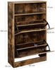 Vasagle Schuhschrank mit 2 Klappen, Holzspanplatte Vintagebraun, 60 x 24 x 102 cm Bild 5