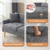 Sofa aus Chenille 2-Sitzer mit Massivholzfüßen, ergonomischem Design & 15 cm dickem Sitzkissen,Grau Bild 5