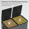 MAXCRAFT Mülleimer / Treteimer mit Soft Close Deckel und 2 Inneneimern - 60 Liter in Anthrazit Bild 2