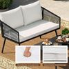 COSTWAY Gartenlounge-Set, (4-tlg), mit Esstisch, Balkonset 4 Personen mit Kissen Bild 3