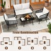 COSTWAY Gartenlounge-Set, (4-tlg), mit Esstisch, Balkonset 4 Personen mit Kissen Bild 2