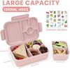 Bugucat Lunchbox Kinder mit Fächern 1300ML 3PCS Auslaufsicher Bento Box Rose Bild 2