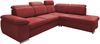 Ecksofa >Vasill< Schlaffunktion, Stauraum, Bezug in rot - 283x84x228cm (BxHxT) Bild 4
