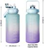 Botells Trinkflasche 2 Liter, Trinkmotivation mit Strohhalm, schöner Farbverlauf mit Henkel, auslaufsicher, BPA frei, für Camping, Reisen, Schule, Sport und Büro Bild 3