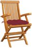 vidaXL Gartenstühle mit Weinroten Kissen 6 Stk. Massivholz Teak 3062565 Bild 2