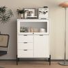 Elegantes Sideboard aus Spanplatten mit 3 Schubladen und 1 Glastür in Weiß,85 x 40 x 120 cm Bild 5