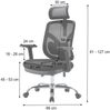 Bürostuhl HWC-J92, Schreibtischstuhl, ergonomisch, verstellbare Lordosenstütze und Armlehne ~ schwarz Bild 4
