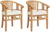 vidaXL Stuhl mit Kissen 2 pcs Braun 63 x 58 x 89 cm Massivholz Teak 42008384 Bild 2