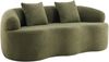 Sofa Zweisitzer grün, geschwungenes Design mit Federkern und Schaumstoff, inklusive 2 Kissen,70x170x89 cm Bild 5