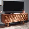 Lowboard Sheesham Massivholz 92x44x35cm TV-Kommode Klapptür Modern Wohnzimmer Bild 4