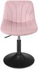 VASAGLE Schminkstuhl, Stizhocker, 65,5-77,5 cm höhenverstellbar, Barhocker, drehbar, Samt-Bezug, rosa Bild 2