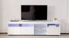 Weißer moderner TV-Schrank, helles Panel, variable LED-Beleuchtung, Wohn- und Esszimmer 180cm Bild 4