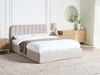 Bett mit Stauraum Chenillegewebe CHALLANS 160 x 200 cm Taupe Bild 3