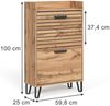 Schuhkipper Amber Eiche Wotan 59.8 x 100 cm mit 2 Fächern Vicco Bild 2