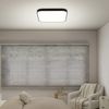 ZMH Deckenlampe LED Deckenleuchte Schlafzimmer - Schlafzimmerlampe Flach 27cm Küchenlampe Schwarz Dimmbar mit Fernbedienung Bad Deckenbeleuchtung Eckig Badlampe IP44 15W für Küche Flur Badezimmer Bild 3