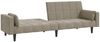 vidaXL Schlafsofa 2-Sitzer mit 2 Kissen Hellgrau Samt 375847 Bild 4