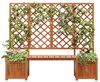 BlingBin Blumenkasten Blumentopf mit Spalier als Rankhilfe, Rankhilfe für Kletterpflanzen (Pflanzkübel aus massivem Tannenholz, 1 St, Pflanzkasten mit Spalier und Sitzbank), Blumentopf für Garten, Terrasse und Balkon, wetterfest Bild 4