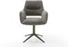 Drehstuhl Yago-Flex mit Armlehnen Bouclé Soft Schlamm Fußkreuz Effektfinish Titan 360° drehbar Wippfunktion Taschenfederkern Bild 2